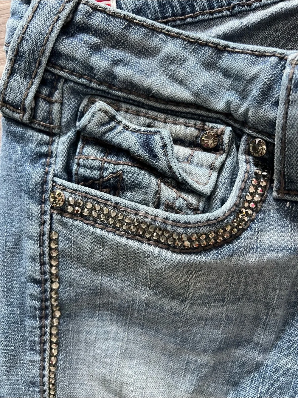 True Religion | Grey Swarovski Crystals Skinny Jeans | Size 25 | Rare